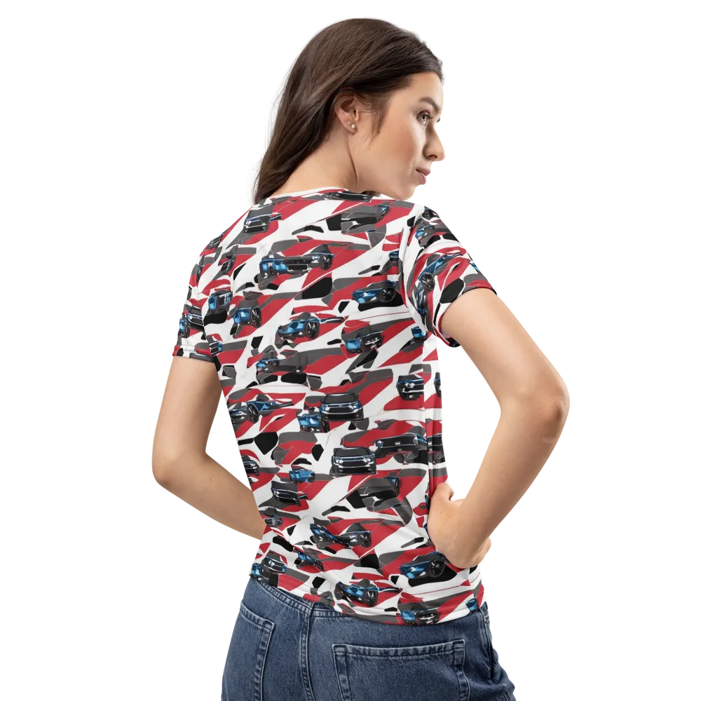 Velocity Camouflage on Women's Crew Neck T-Shirt — Back