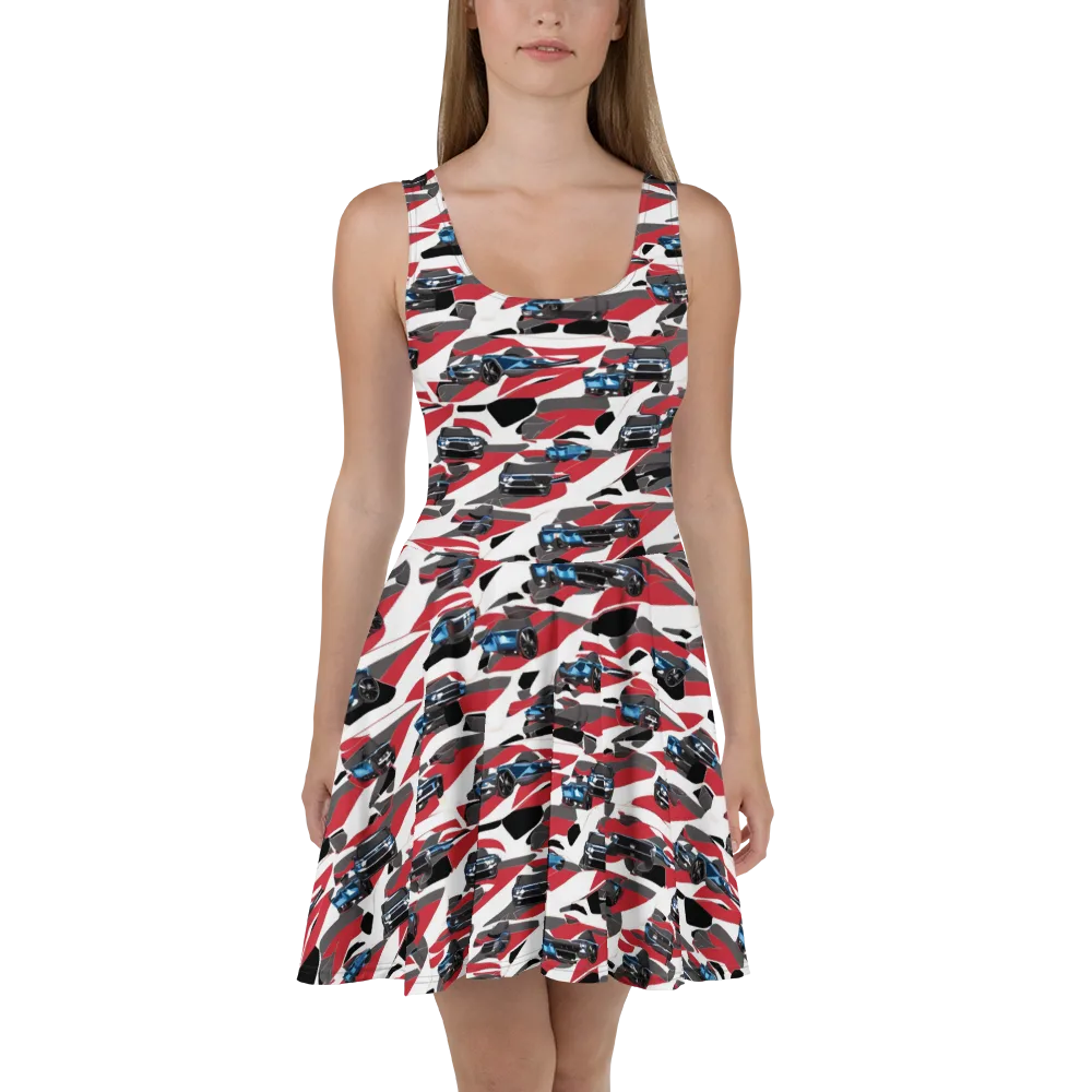 Velocity Camouflage on Skater Dress — Front