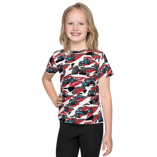 Velocity Camouflage on a Kids Crew Neck T-Shirt
