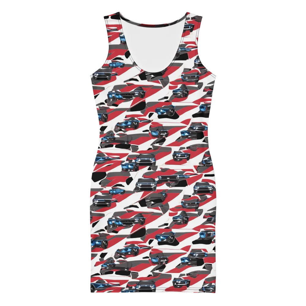 Velocity Camouflage on Bodycon Dress — Front