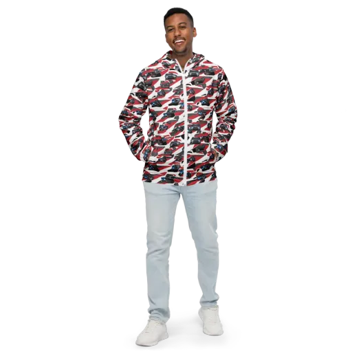 Velocity Camouflage on a Men's Windbreaker
