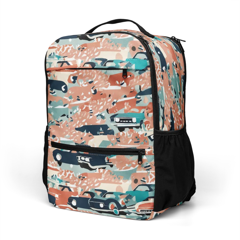 Coral Motorcade on Utility Backpack — Left Front