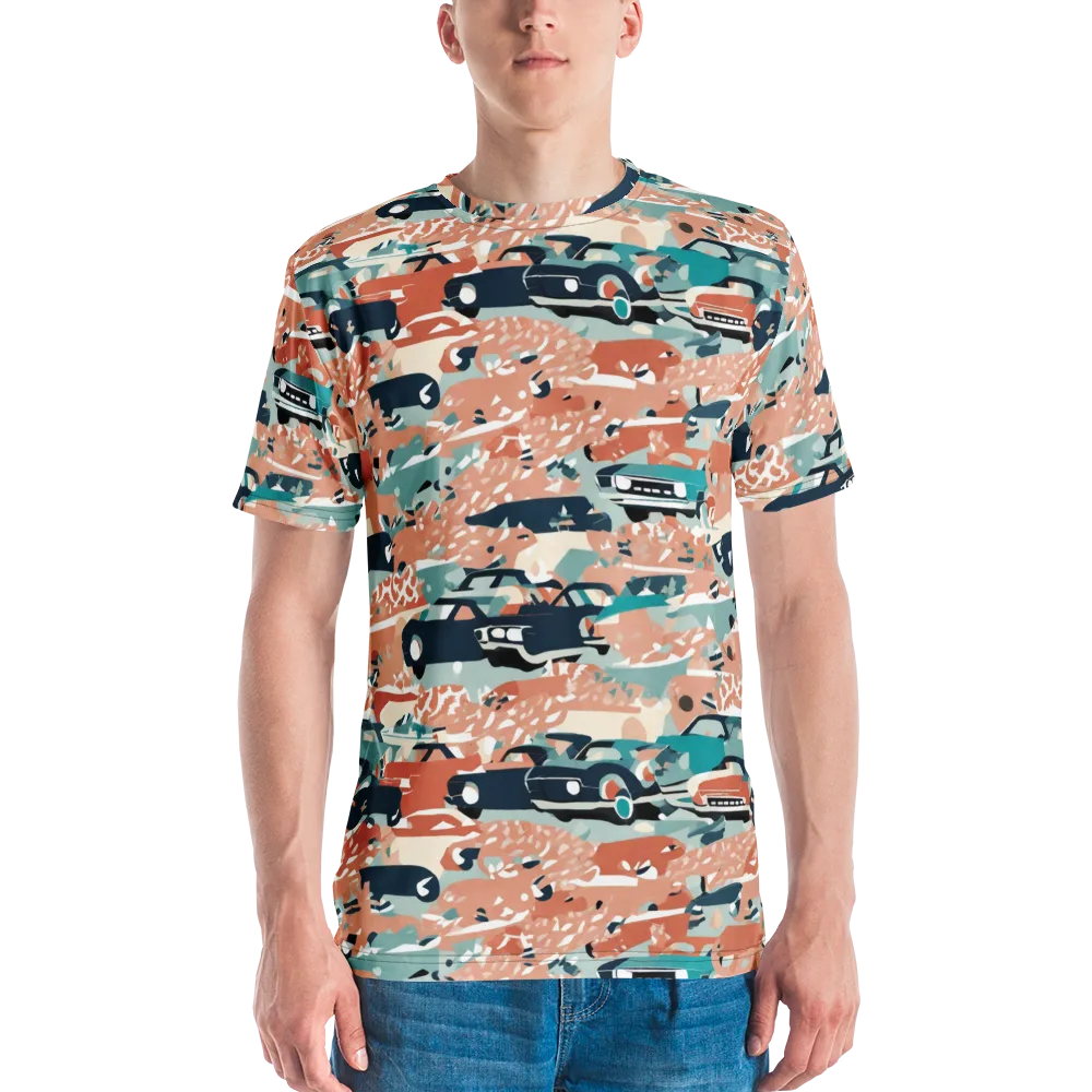 Coral Motorcade on Men's Crew Neck T-Shirt — Front