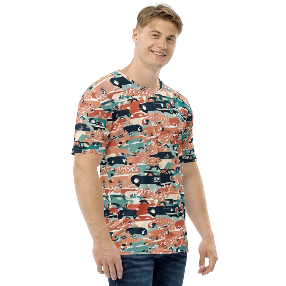 Coral Motorcade on Men's Crew Neck T-Shirt — Right