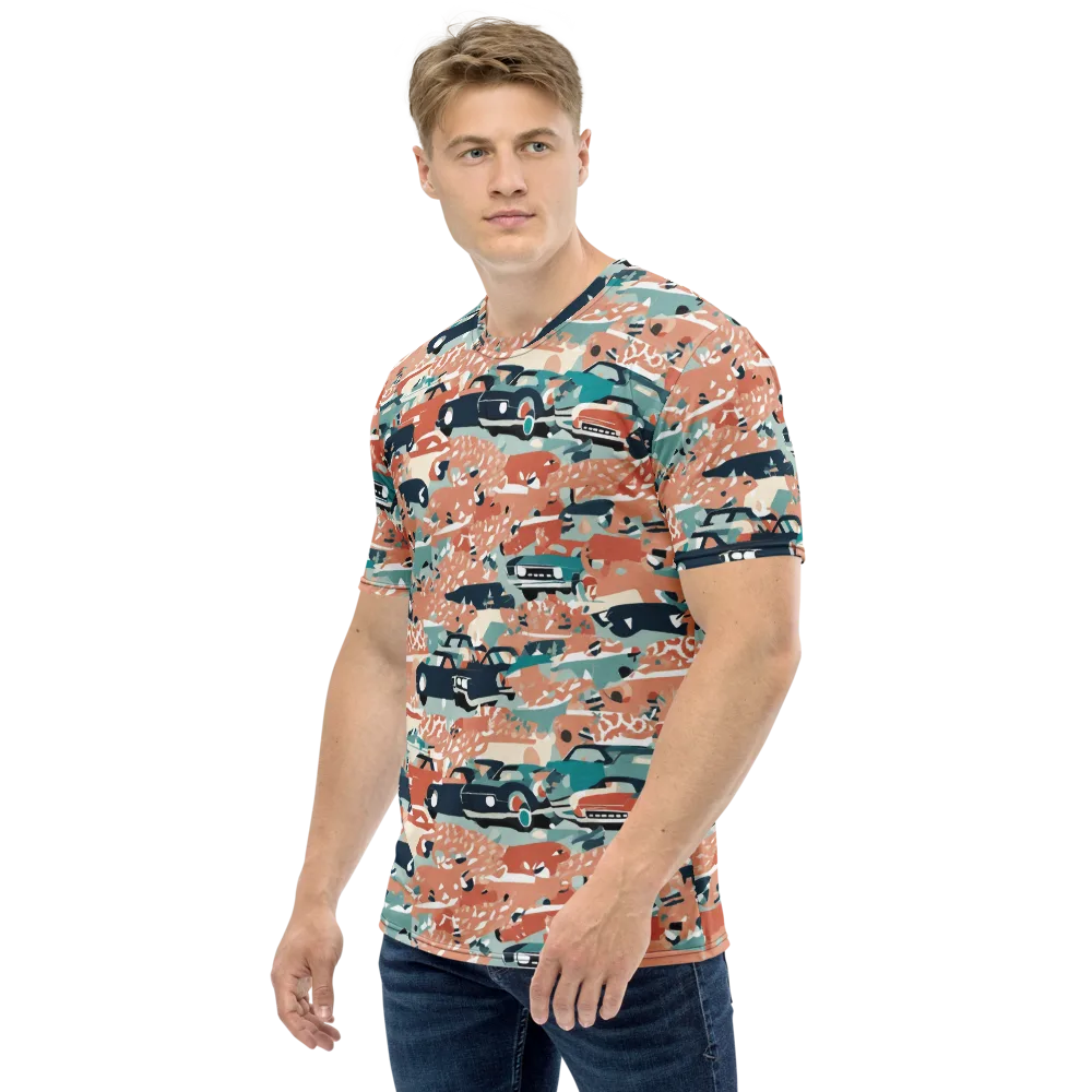 Coral Motorcade on Men's Crew Neck T-Shirt — Left