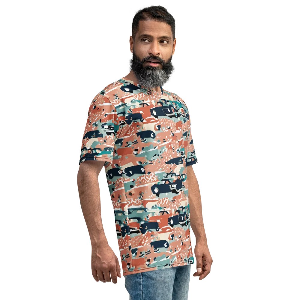Coral Motorcade on Men's Crew Neck T-Shirt — Right