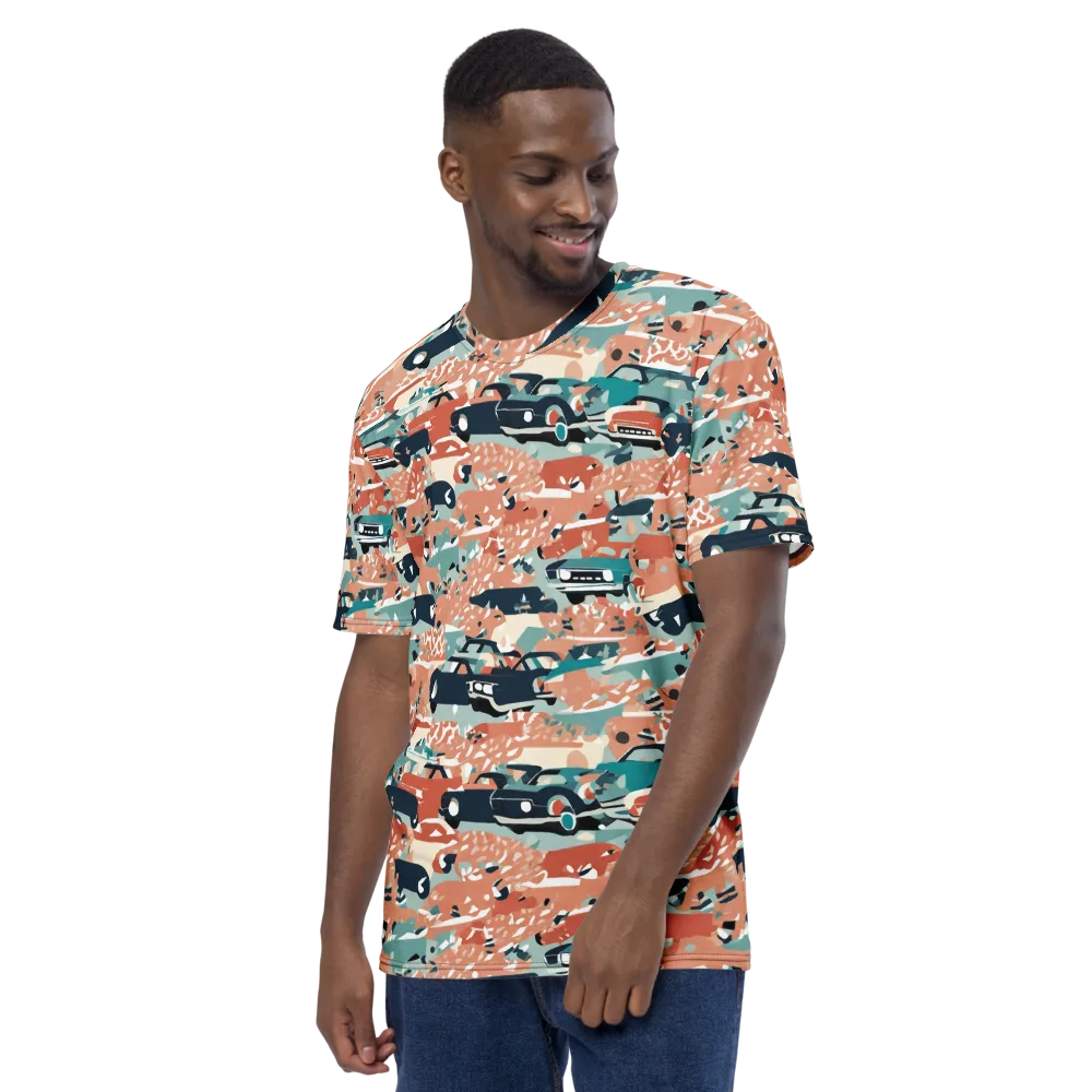 Coral Motorcade on Men's Crew Neck T-Shirt — Left