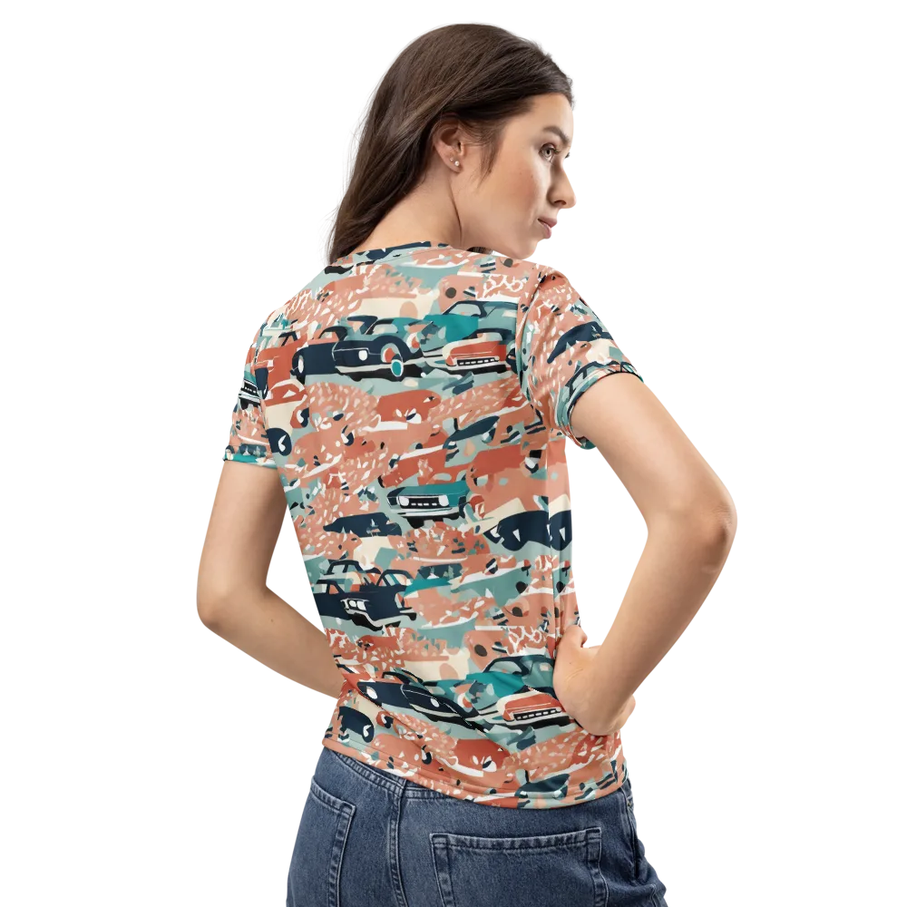 Coral Motorcade on Women's Crew Neck T-Shirt — Back