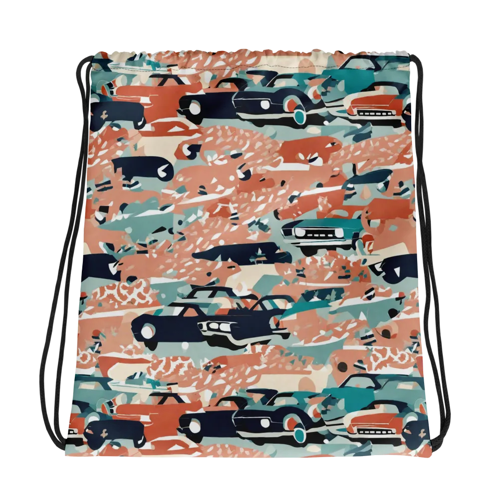Coral Motorcade on Drawstring Bag — Photo