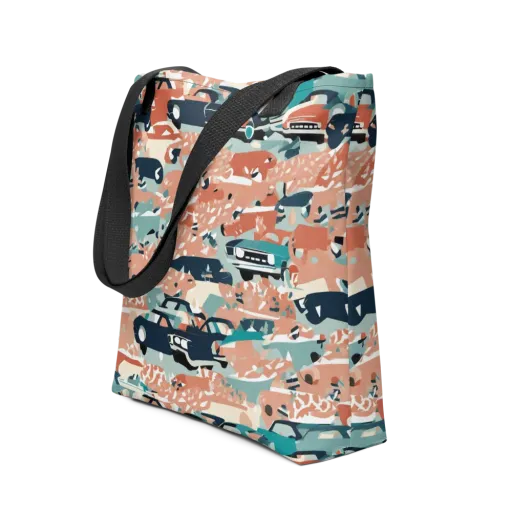 Coral Motorcade on a Tote Bag
