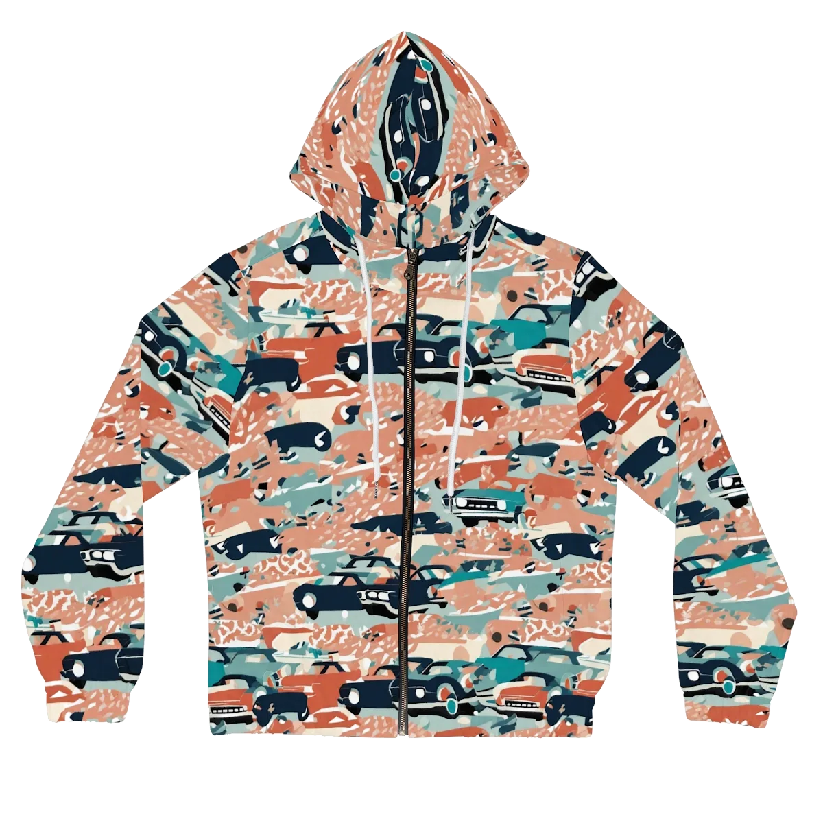 Coral Motorcade on Women's Full-Zip Hoodie — Front
