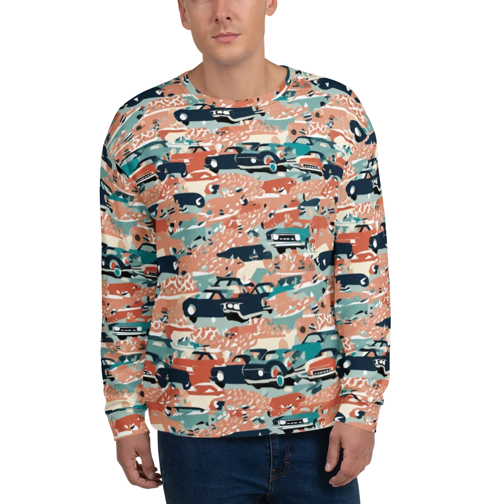 Coral Motorcade on Sweatshirt — Front