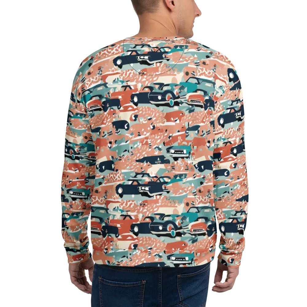 Coral Motorcade on Sweatshirt — Back