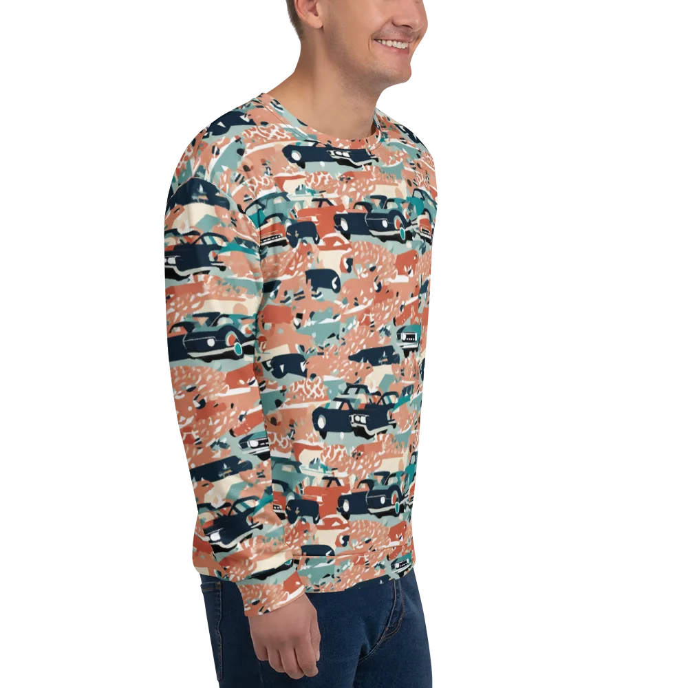 Coral Motorcade on Sweatshirt — Right Front
