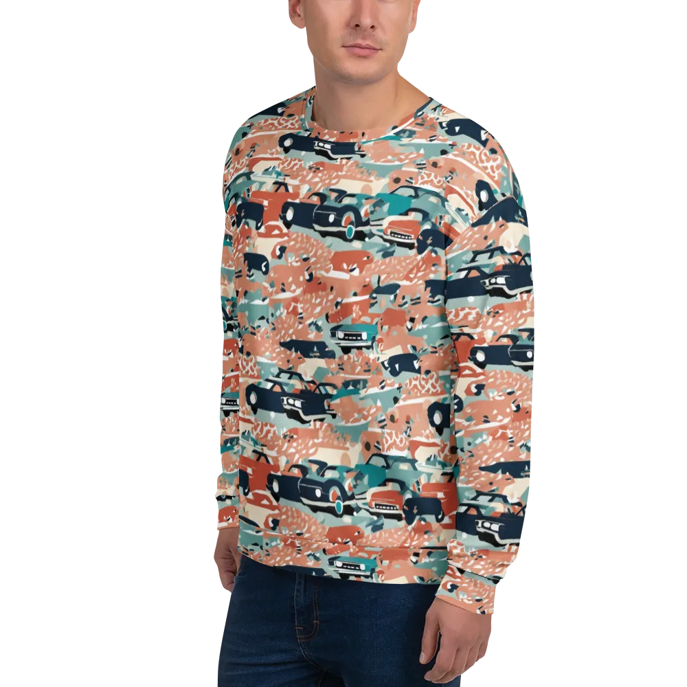Coral Motorcade on Sweatshirt — Left Front