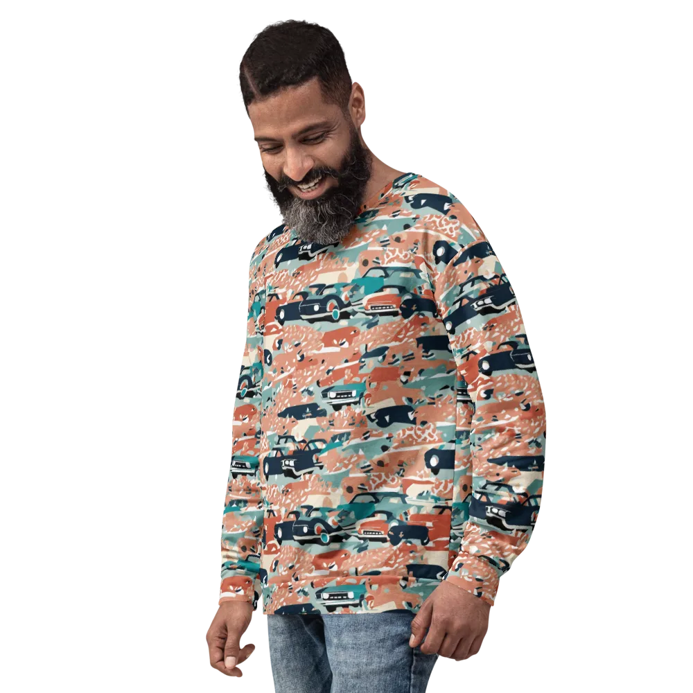 Coral Motorcade on Sweatshirt — Left Front