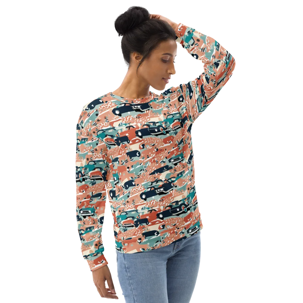 Coral Motorcade on Sweatshirt — Right Front