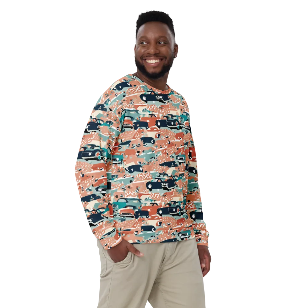 Coral Motorcade on Sweatshirt — Front