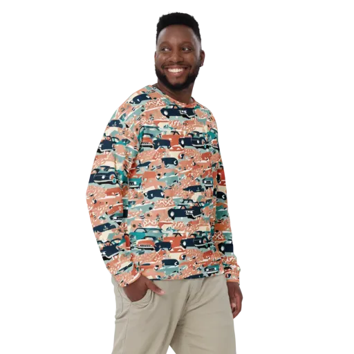 Coral Motorcade on a Sweatshirt