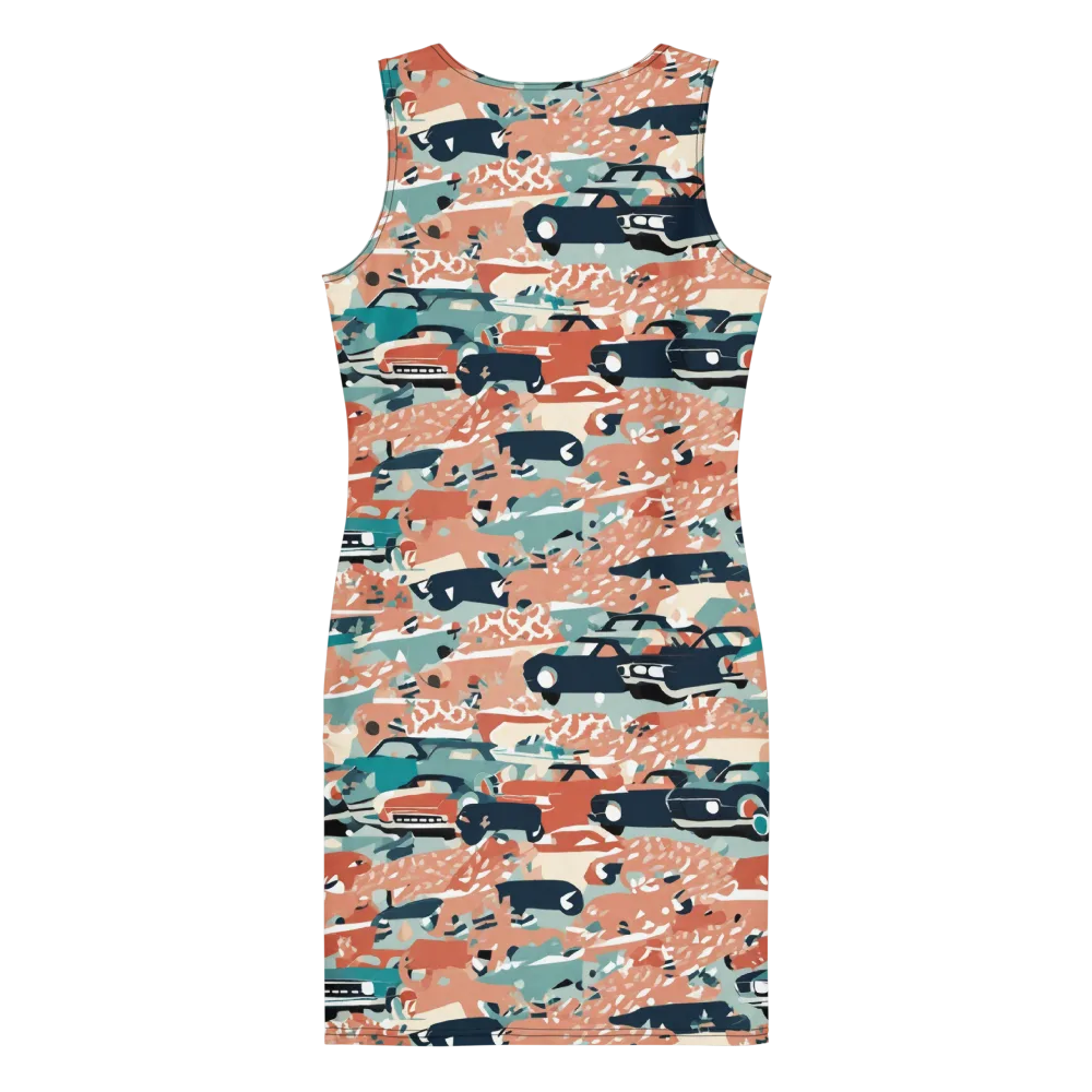 Coral Motorcade on Bodycon Dress — Back