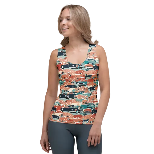 Coral Motorcade on a Women's Tank Top