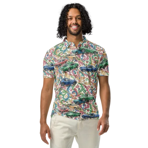 Rococo Roadster on a Men's Slim Fit Polo Shirt