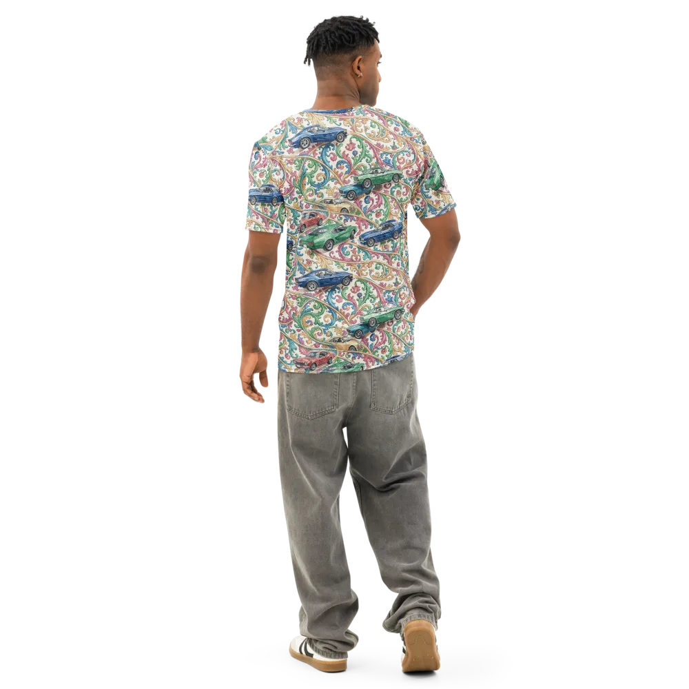 Rococo Roadster on Men's Cotton Crew Neck T-Shirt — Back