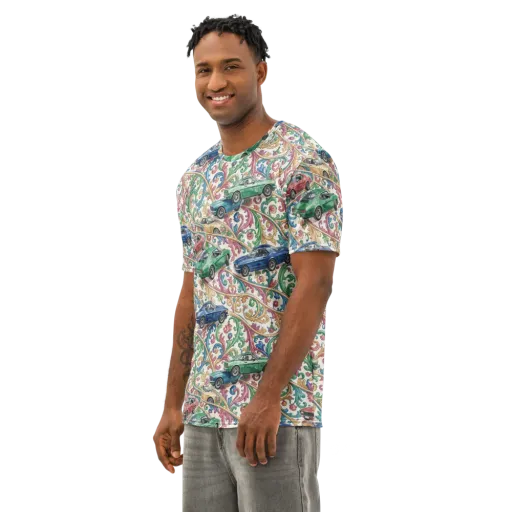 Rococo Roadster on a Men's Cotton Crew Neck T-Shirt