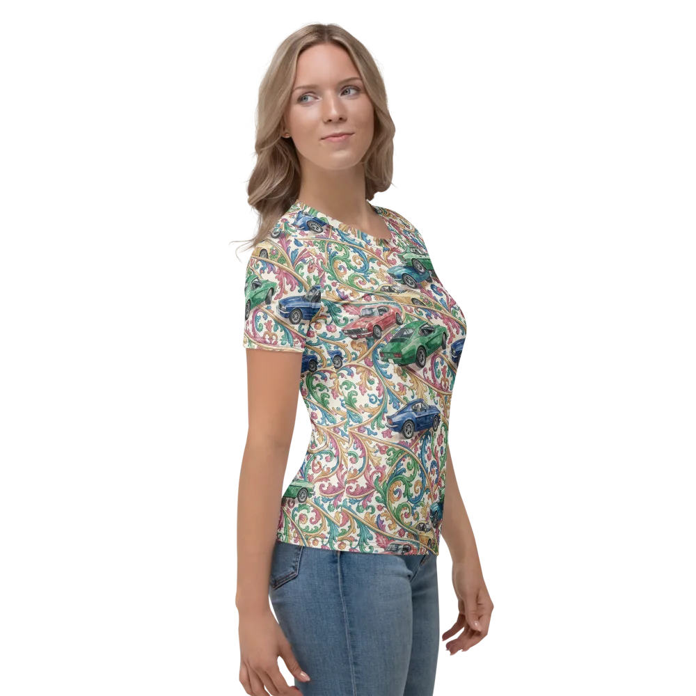 Rococo Roadster on Women's Crew Neck T-Shirt — Right
