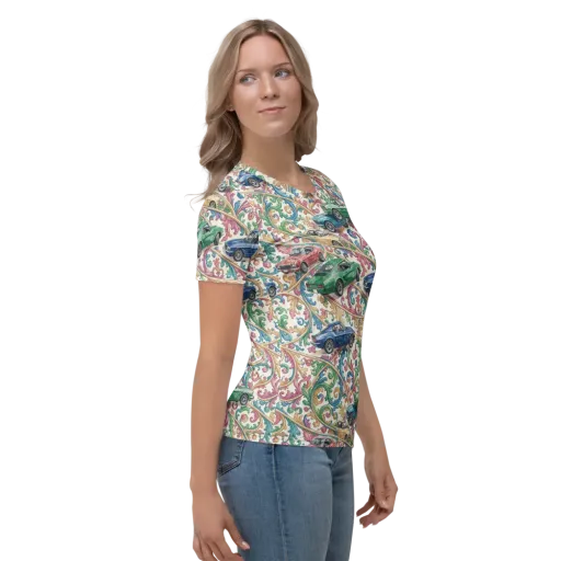 Rococo Roadster on a Women's Crew Neck T-Shirt
