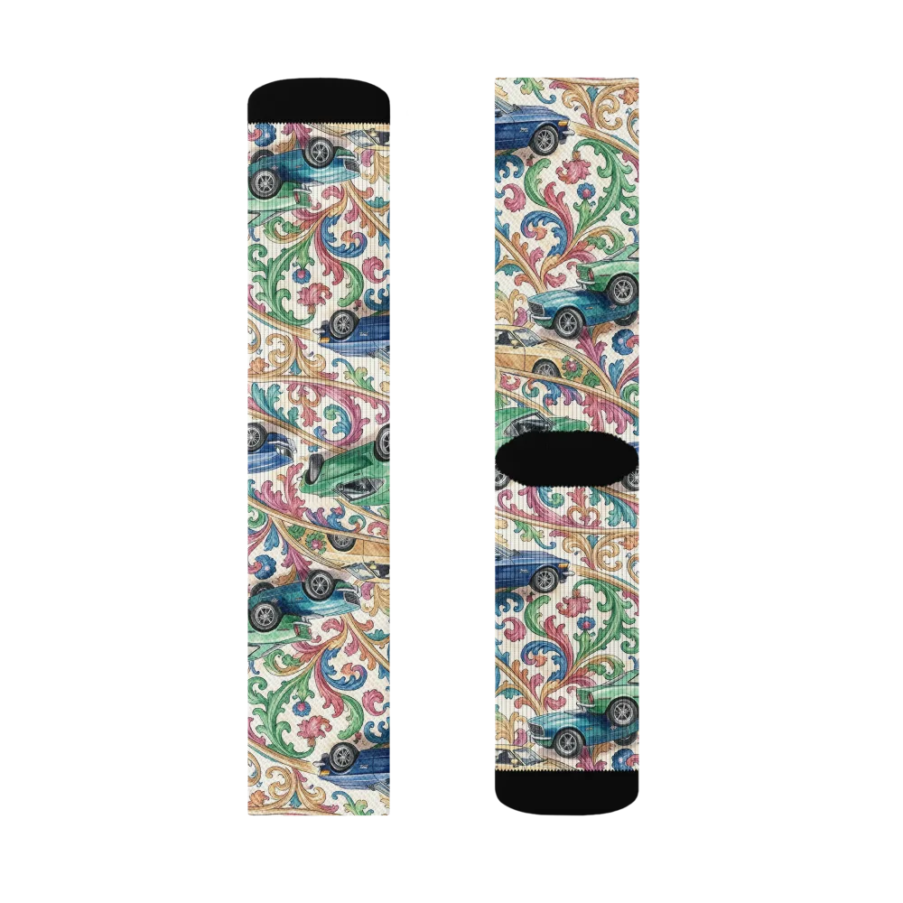 Rococo Roadster on Socks — Right Sock