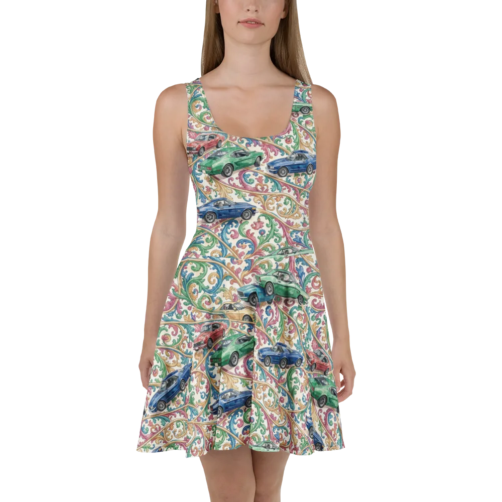 Rococo Roadster on Skater Dress — Front