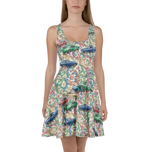 Rococo Roadster on a Skater Dress