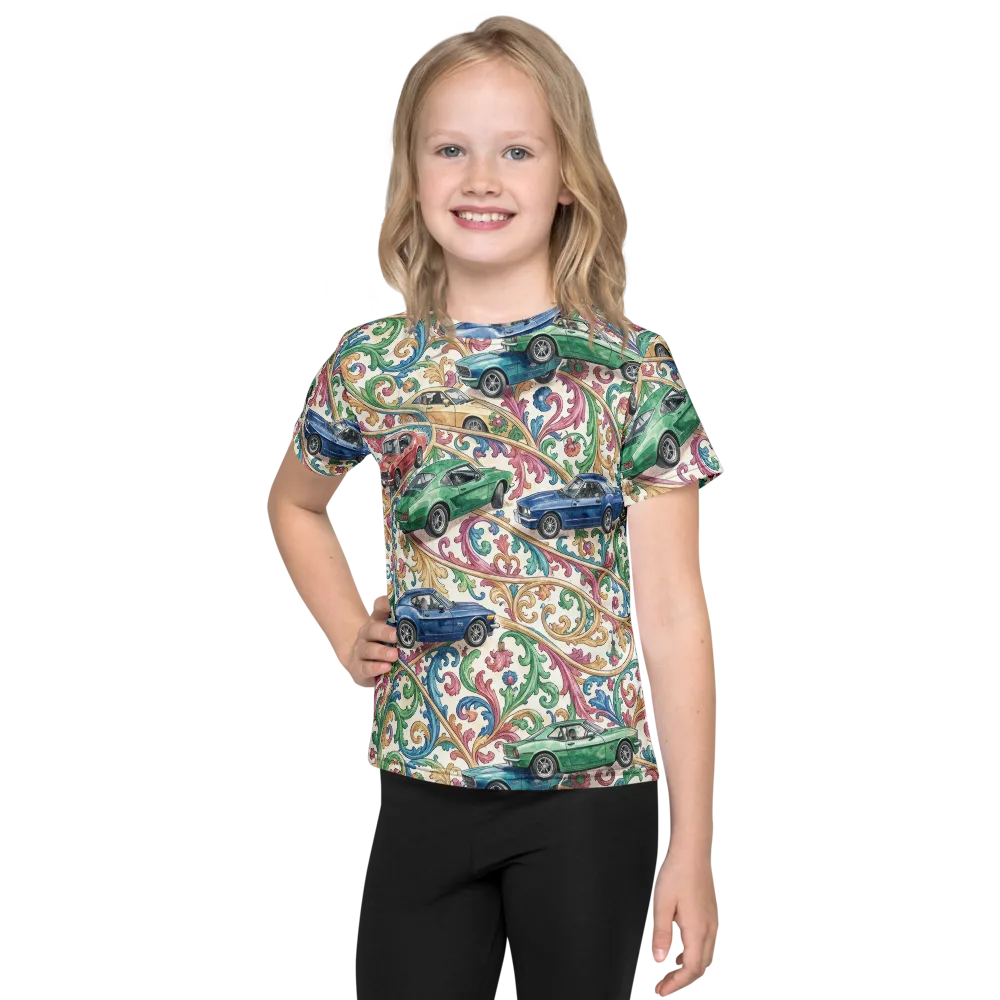 Rococo Roadster on Kids Crew Neck T-Shirt — Front