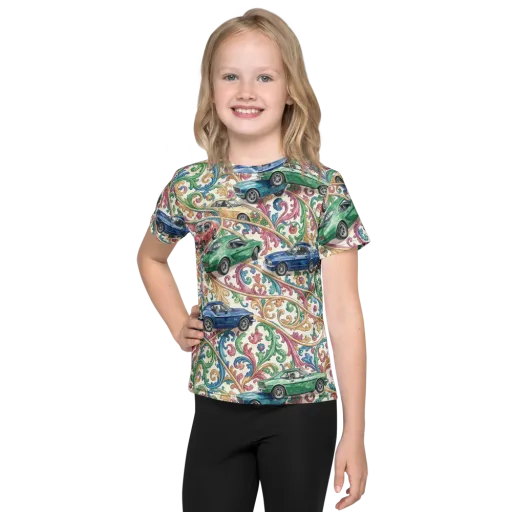 Rococo Roadster on a Kids Crew Neck T-Shirt