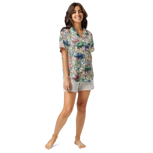 Rococo Roadster on a Women's Short Sleeve Pajama Top