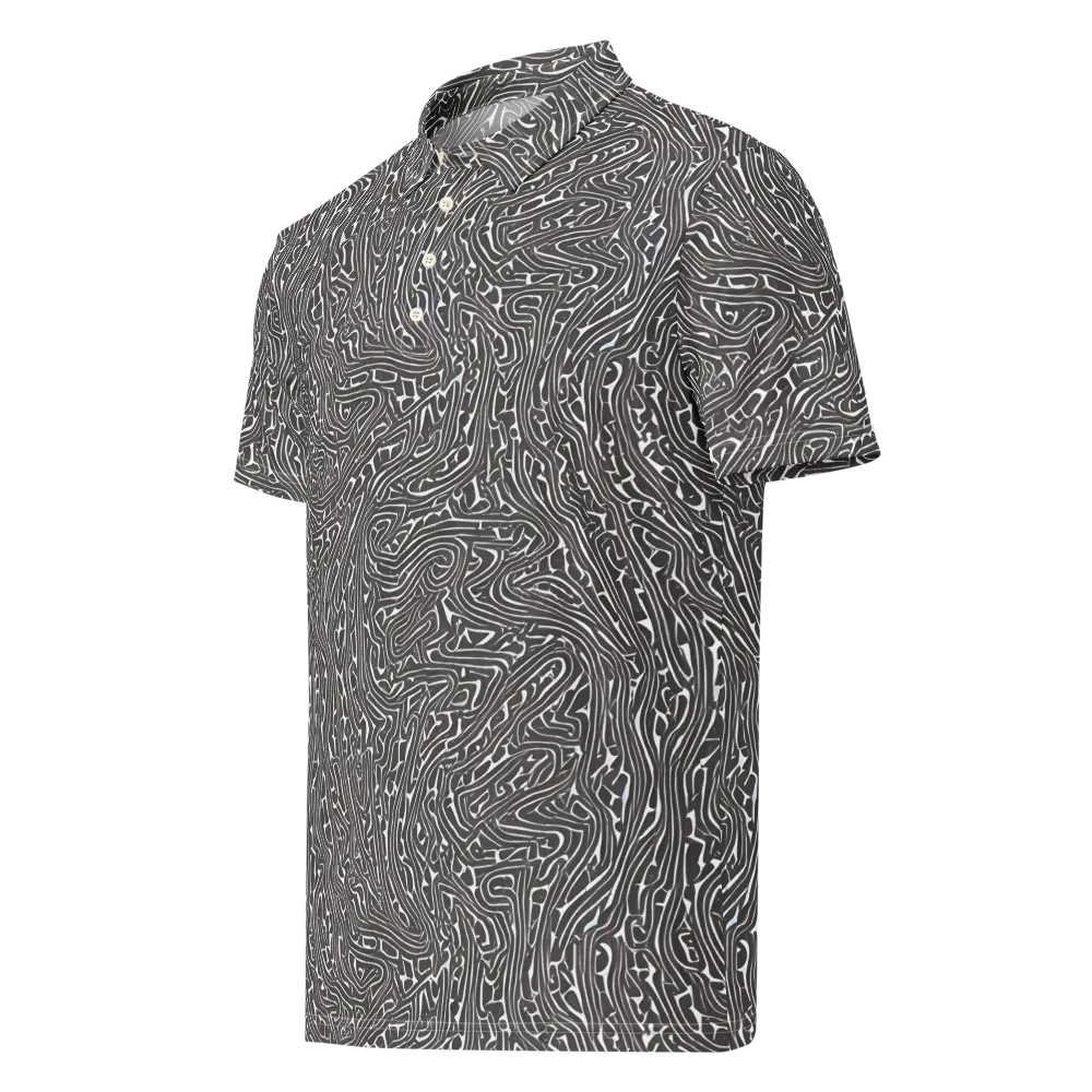 Monochrome Labyrinth on Men's Slim Fit Polo Shirt — Left Front