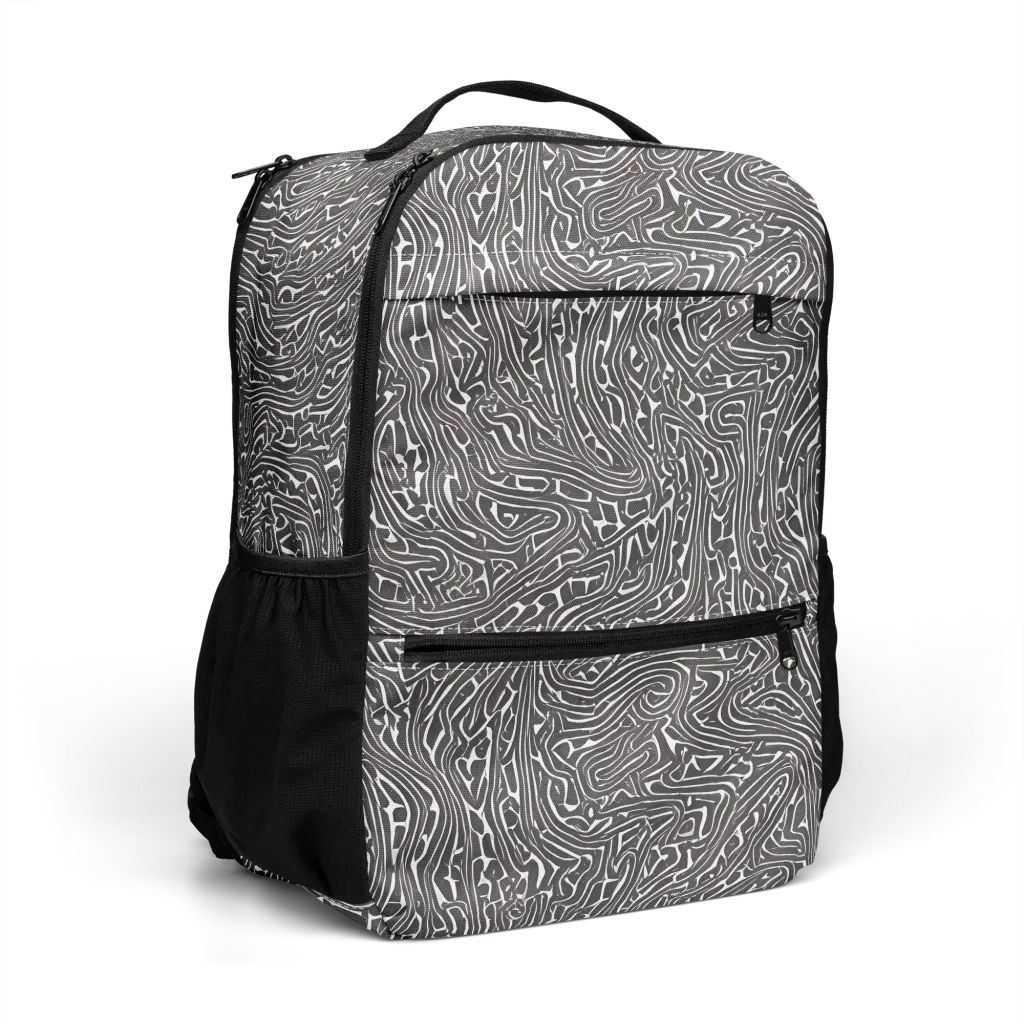 Monochrome Labyrinth on Utility Backpack — Right Front