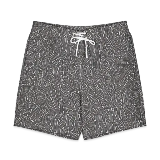 Monochrome Labyrinth on a Men's Board Shorts