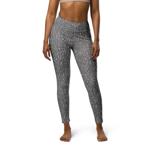 Monochrome Labyrinth on a Yoga Leggings