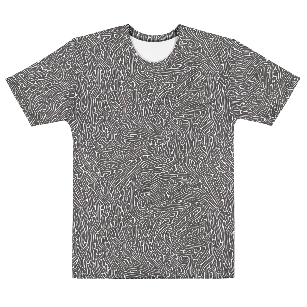 Monochrome Labyrinth on Men's Cotton Crew Neck T-Shirt — Front