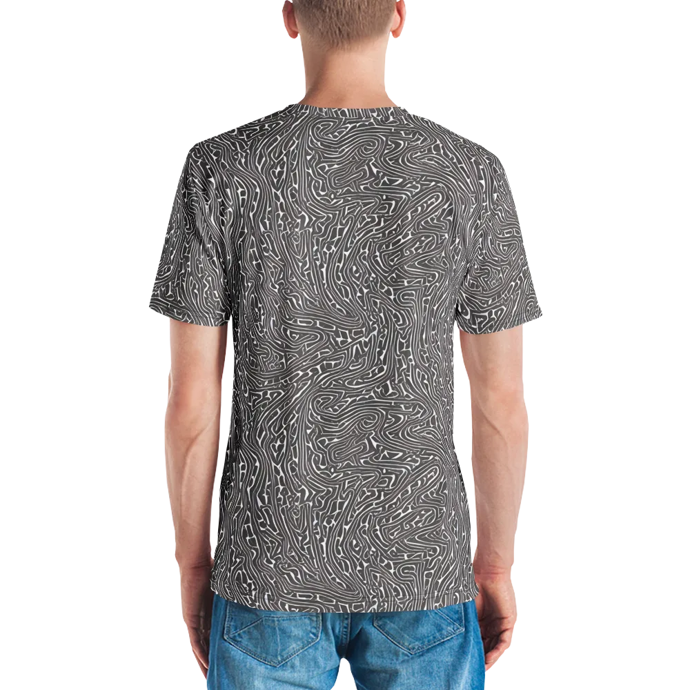 Monochrome Labyrinth on Men's Crew Neck T-Shirt — Back