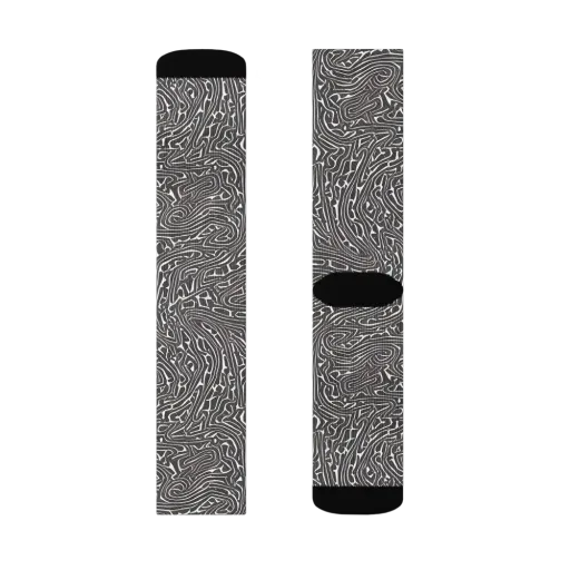 Monochrome Labyrinth on a Socks