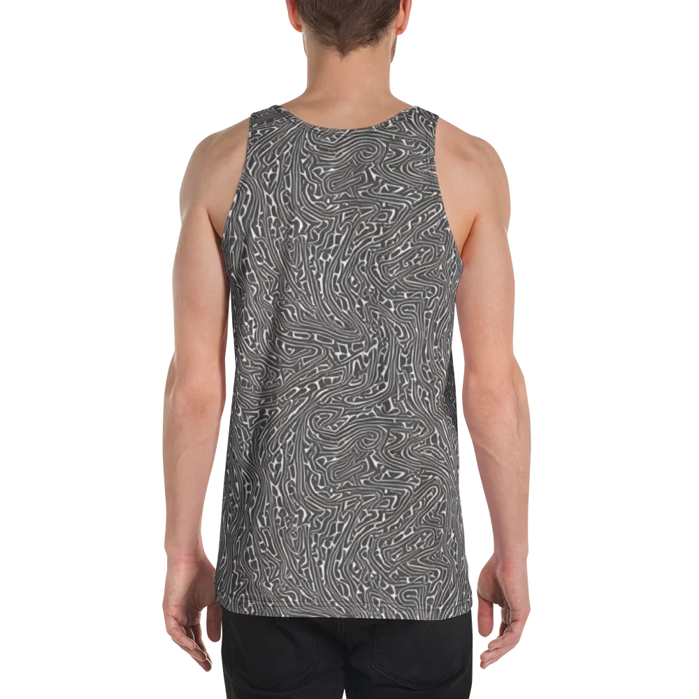 Monochrome Labyrinth on Men's Tank Top — Back