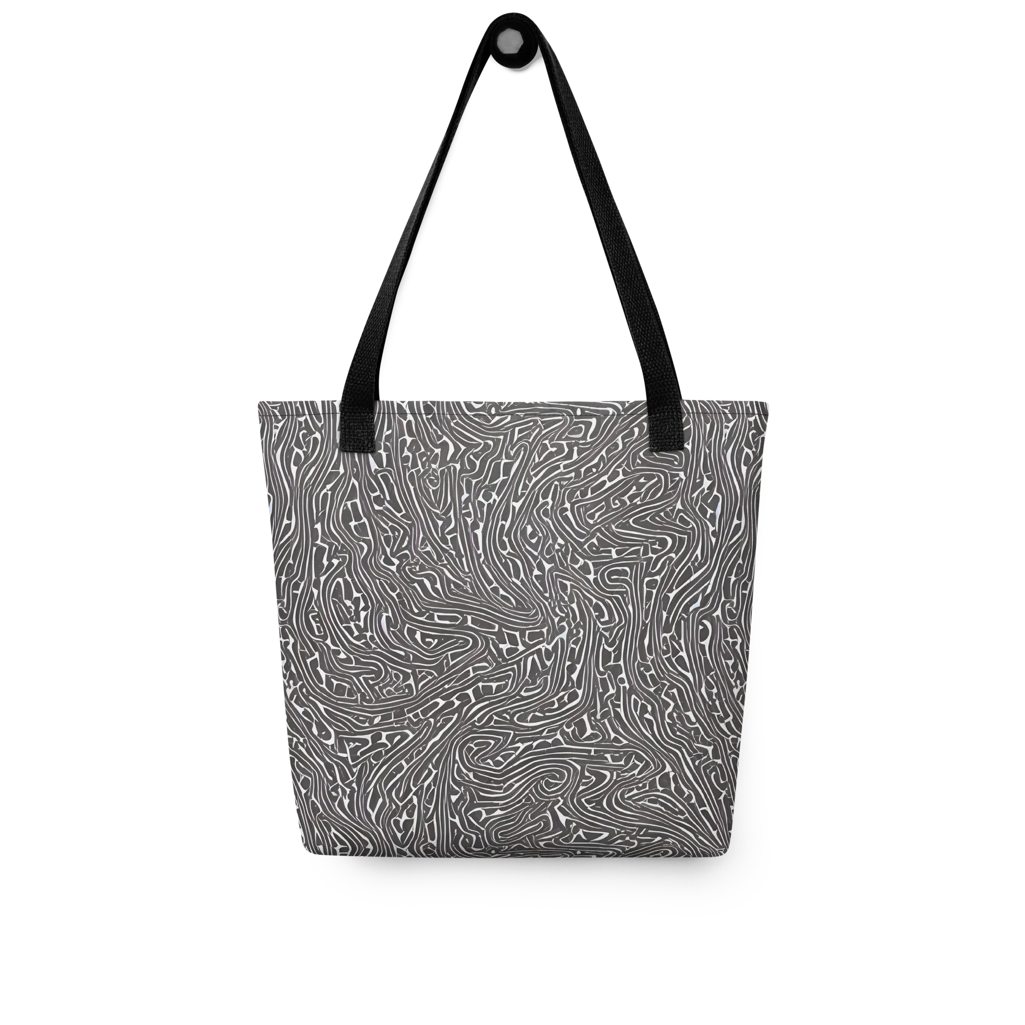 Monochrome Labyrinth on Tote Bag — Front