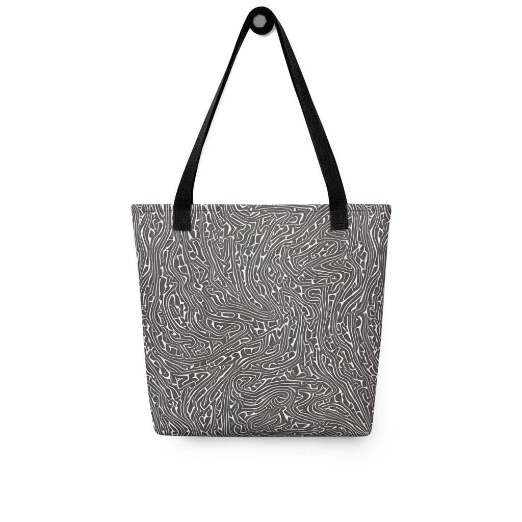 Monochrome Labyrinth on Tote Bag — Front