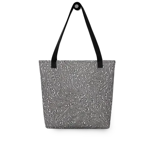 Monochrome Labyrinth on a Tote Bag