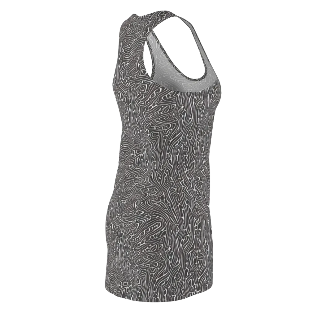 Monochrome Labyrinth on Racerback Dress — Back Side