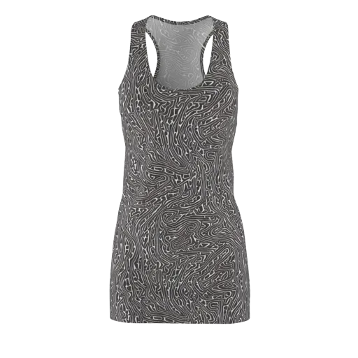 Monochrome Labyrinth on a Racerback Dress