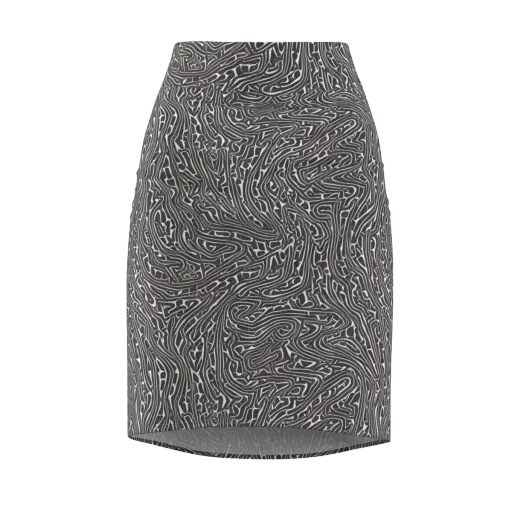 Monochrome Labyrinth on a Pencil Skirt